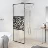 Walk-in Shower Wall 80x195cm ESG Glass with Stone Design Black Colour black Size 80 x 195 cm Model glass and stone 