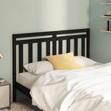 Stylish Black Pine Bed Headboard - 156x4x100 cm