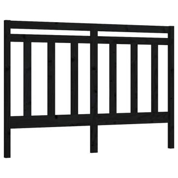 Stylish Black Pine Bed Headboard - 156x4x100 cm