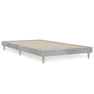 Concrete Grey Bed Frame 100x200 cm - Durable Engineered Wood