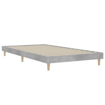 Concrete Grey Bed Frame 100x200 cm - Durable Engineered Wood