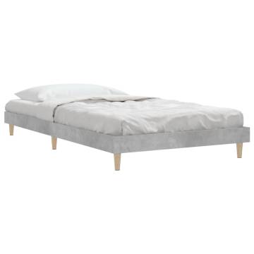 Concrete Grey Bed Frame 100x200 cm - Durable Engineered Wood