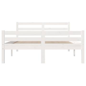 White Solid Wood Bed Frame 120x200 cm - Modern Design