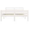 White Solid Wood Bed Frame 120x200 cm - Modern Design