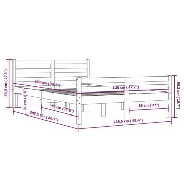 White Solid Wood Bed Frame 120x200 cm - Modern Design