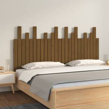 Elegant Honey Brown Wall Headboard - Solid Pine Wood