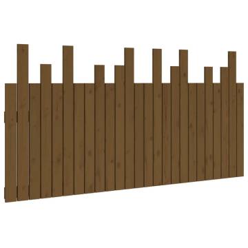 Elegant Honey Brown Wall Headboard - Solid Pine Wood