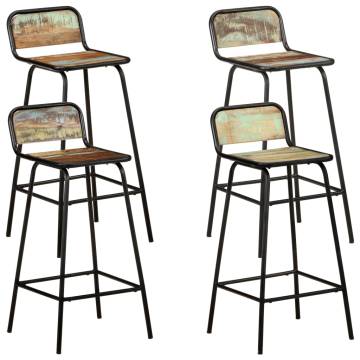 Bar Chairs 4 pcs - Solid Reclaimed Wood | Hipomarket UK