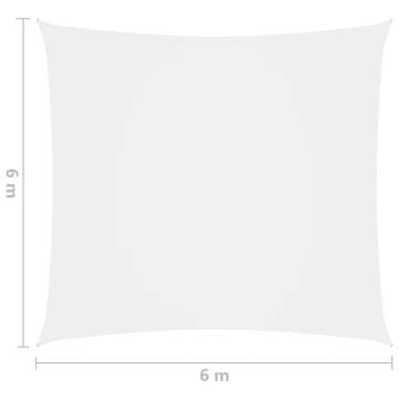 Sunshade Sail Oxford Fabric 6x6m White - Hipomarket