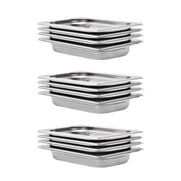 Gastronorm Containers 12 pcs GN 1/4 - Stainless Steel | HipoMarket