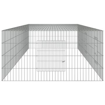 3-Panel Rabbit Cage - Durable Galvanised Iron | Hipomarket