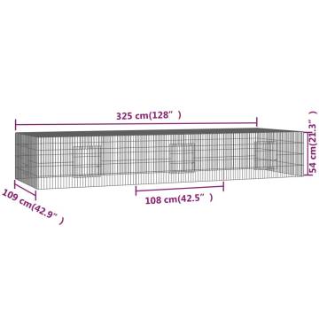 3-Panel Rabbit Cage - Durable Galvanised Iron | Hipomarket