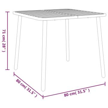 Stylish Anthracite Garden Table - 80x80x71 cm Steel