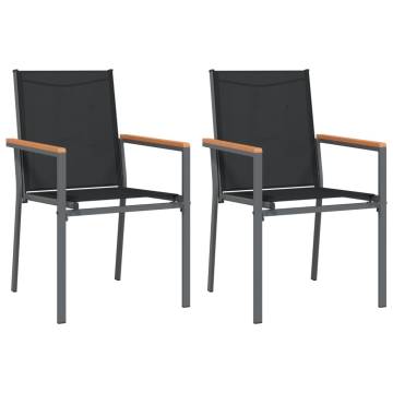 Stylish Black Garden Chairs - Set of 2 | HipoMarket