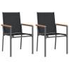 Stylish Black Garden Chairs - Set of 2 | HipoMarket