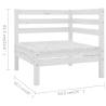 6 Piece Garden Lounge Set - Solid Pinewood in White