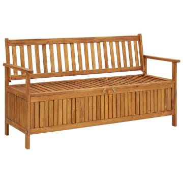 Garden Storage Bench 148 cm - Solid Acacia Wood