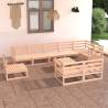 10 Piece Garden Lounge Set - Solid Pinewood Comfort