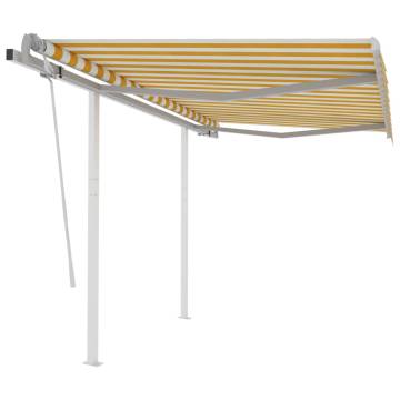 Manual Retractable Awning 3.5x2.5m - Yellow & White