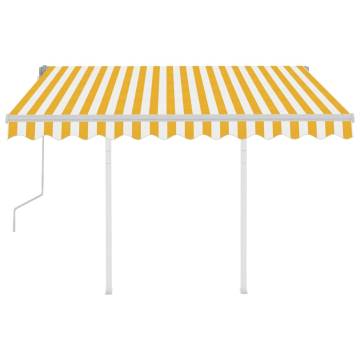 Manual Retractable Awning 3.5x2.5m - Yellow & White