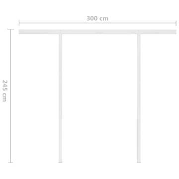 Manual Retractable Awning 3.5x2.5m - Yellow & White