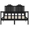 Black Bed Frame with Headboard - Solid Wood 140x200cm | Hipomarket