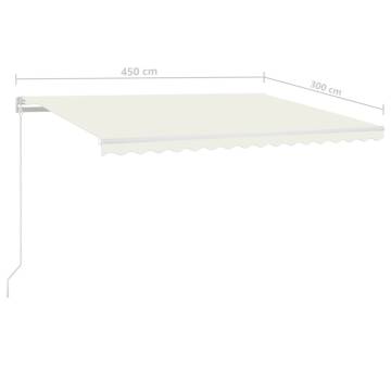 Manual Retractable Awning 450x300 cm - Cream | HipoMarket