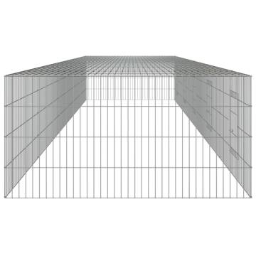 5-Panel Rabbit Cage - Galvanised Iron, Spacious & Durable