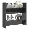 High Gloss Grey Wall Shoe Cabinet - Space Saving Design