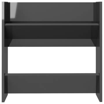 High Gloss Grey Wall Shoe Cabinet - Space Saving Design