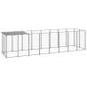 Dog Kennel Silver 4.84 m² Steel Colour silver Size 440 x 110 x 110 cm Quantity in Package 1 