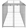 Dog Kennel Silver 4.84 m² Steel - Durable Outdoor Pet Enclosure