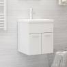 Sink Cabinet with Built-in Basin High Gloss White Engineered Wood Colour high gloss white Size 41 x 38.5 x 46 cm Quantity in Package 1 Model with faucet 