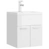 High Gloss White Sink Cabinet with Built-in Basin | Hipo Market