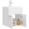 High Gloss White Sink Cabinet with Built-in Basin | Hipo Market