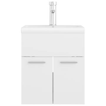 High Gloss White Sink Cabinet with Built-in Basin | Hipo Market