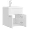 High Gloss White Sink Cabinet with Built-in Basin | Hipo Market