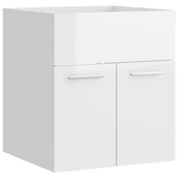 High Gloss White Sink Cabinet with Built-in Basin | Hipo Market