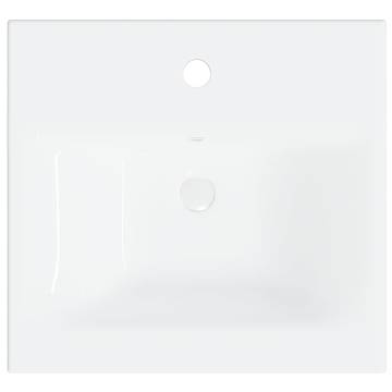 High Gloss White Sink Cabinet with Built-in Basin | Hipo Market