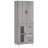 Stylish Highboard Grey Sonoma - 69.5x34x180 cm