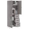 Stylish Highboard Grey Sonoma - 69.5x34x180 cm