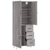 Stylish Highboard Grey Sonoma - 69.5x34x180 cm