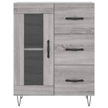 Stylish Highboard Grey Sonoma - 69.5x34x180 cm