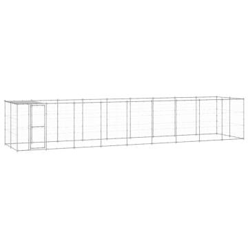 Buy Outdoor Dog Kennel with Roof - 21.78 m² Galvanised Steel