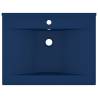 Luxury Dark Blue Ceramic Basin with Faucet Hole | 60x46 cm