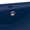 Luxury Dark Blue Ceramic Basin with Faucet Hole | 60x46 cm