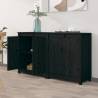 Sideboards 2 pcs Black 70x35x80 cm Solid Wood Pine Colour black Quantity in Package 2 