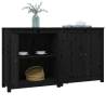 Black Solid Wood Pine Sideboards - 2 pcs | HipoMarket UK