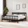 Bed Frame Black Solid Wood 200x200 cm Colour black Size 200 x 200 cm 