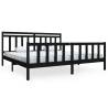 Black Solid Wood Bed Frame 200x200 cm - Timeless Design